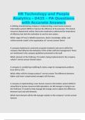 HR Technology and People Analytics - D435 &ndash; PA Questions with Accurate Answers