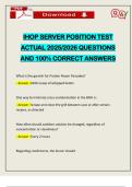 IHOP SERVER POSITION TEST ACTUAL 2025&sol;2026 QUESTIONS AND 100&percnt; CORRECT ANSWERS