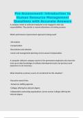 Pre-Assessment&colon; Introduction to Human Resource Management Questions with Accurate Answers