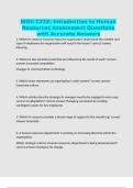 WGU C232&colon; Introduction to Human Resources Assessment Questions with Accurate Answers