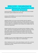 WGU C232 - Introduction to Human Resources Questions with Accurate Answers