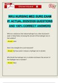 WKU NURSING MED SURG EXAM &num;1 ACTUAL 2025&sol;2026 QUESTIONS AND 100&percnt; CORRECT ANSWERS