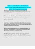 D351&sol; Functions of Human Resource Management Questions with Accurate Answers