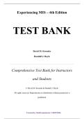 Experiencing MIS &ndash; 4th Edition &ndash; David M&period; Kroenke &ndash; Test Bank