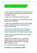 Autonomous Database Exam &vert; Verified Questions & Answers &vert; Updated Latest Version &lpar;2025&rpar;