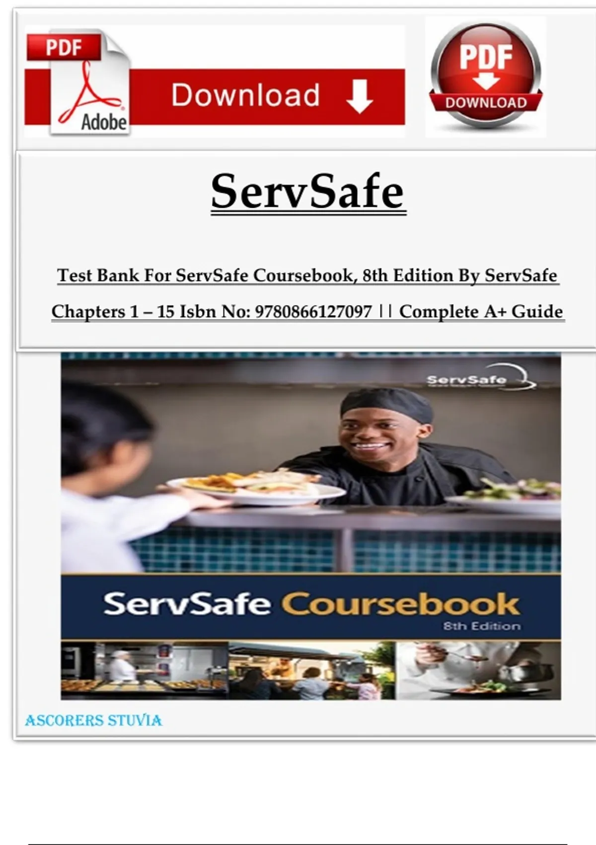 Test Bank For ServSafe Coursebook, 8th Edition By ServSafe Chapters 1 ...