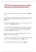 TCFP Driver&sol; Operator Exam Complete Questions And Well Noted Answers &vert;&vert; 100&percnt;pass