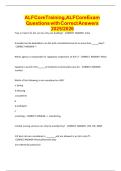 ALF Core Training&comma; ALF Core Exam Questions with Correct Answers 2025&sol;2026