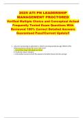 2023 ATI PN LEADERSHIP  MANAGEMENT PROCTORED EXAM  GRADED A