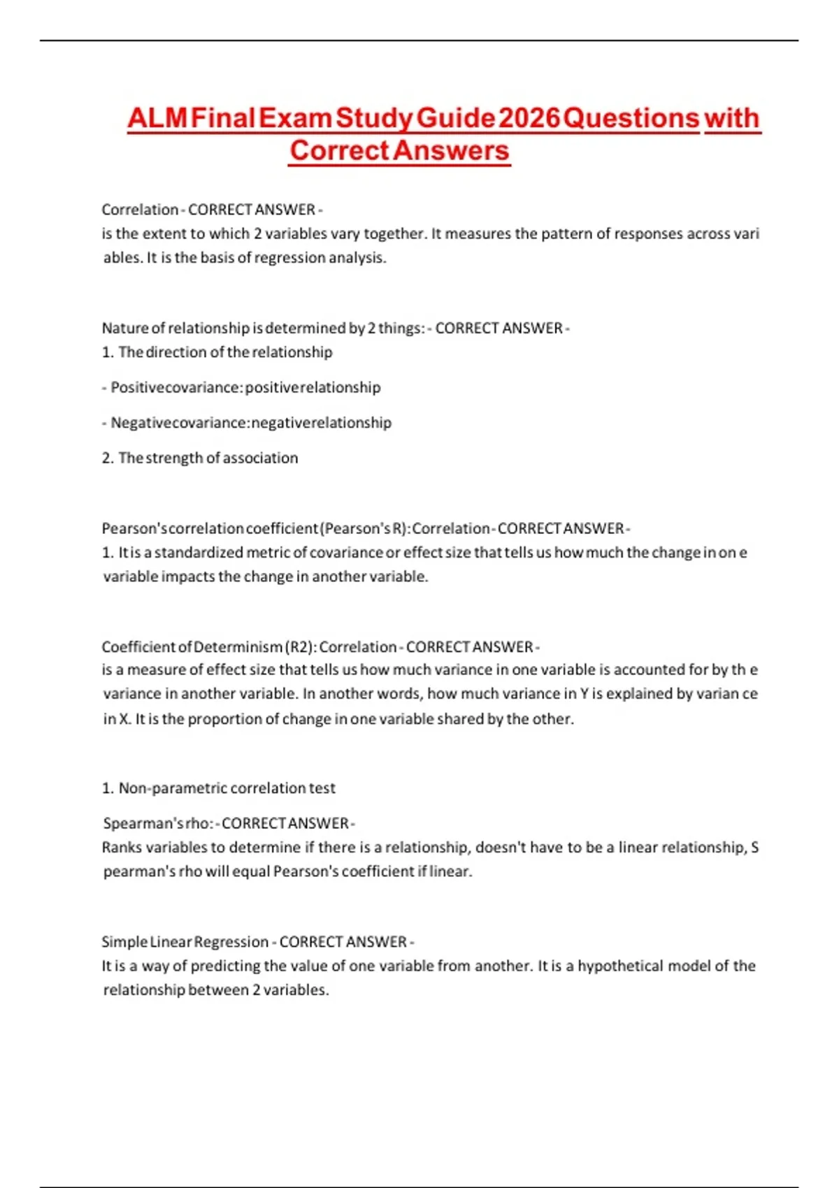 ALM Final Exam Study Guide 2026 Questions with Correct Answers - ALM ...