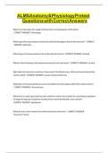 ALMS Anatomy & Physiology Pretest Questions with Correct Answers