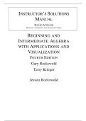 Beginning & Intermediate Algebra with Applications & Visualization&comma; 4th Edition &ndash; Gary K&period; Rockswold & Terry A&period; Krieger Complete Instructor&rsquo;s Solutions Manual &lpar;All Chapters&rpar;