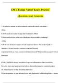 EMT Fisdap Airway Exam 2025&ndash;2026 &vert; Practice Questions & Answers &vert; Verified Study Guide &vert; A&plus;