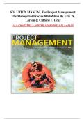 COMPLETE SOLUTION MANUAL FOR  Project Management&colon; The Managerial Process  8th Edition By Erik W&period; Larson & Clifford F&period; Gray&lpar; All Chapters Covered&rpar;