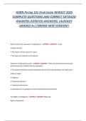 AORN Periop 101 Final Exam &mdash; Perioperative Nursing Competency and Surgical Patient Care Certification