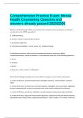 Comprehensive Practice Exam&colon; Mental Health Counseling Question and answers already passed 2025&sol;2026