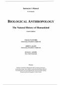 Biological Anthropology: The Natural History of Humankind, 4th Edition – Craig Stanford, John S. Allen & Susan C. Antón Complete Solutions Manual (Chapters 1-17)