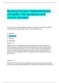 The Nursing Process Implementation 130 questions and correct answers