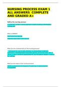 NURSING PROCESS EXAM 1 ALL ANSWERS  COMPLETE AND GRADED A&plus;