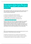 Fundamentals of Nursing&comma; Nursing Process exam 2 with answers and rationales&period;