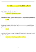 Law of Contracts Champions Test 2025-2026 &vert; 100&percnt; Pass Guaranteed