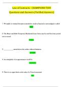 Law of Contracts Champions Test 2025-2026 &vert; A&plus; Guide