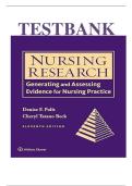 Nursing Research&colon; Generating and Assessing Evidence for Nursing Practice &lpar;11th Edition&rpar; &ndash; Polit & Beck &ndash; Complete Test Bank with Answers