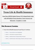 Texas Life & Health Insurance Exam Prep&colon; &lpar;2025&sol;26 Update&rpar; Pearson VUE&ndash;Aligned Study Guide with 200 Multiple-Choice Questions&comma; Correct Answers and Rationales &vert;&vert;Complete A&plus; Guide