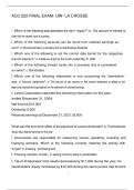 ACC 222 FINAL EXAM- UW- LA CROSSE Q&A 2025