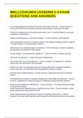 WELLCOACHES LESSONS 1-4 EXAM QUESTIONS AND ANSWERS