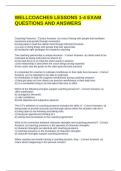 WELLCOACHES LESSONS 1-4 EXAM QUESTIONS AND ANSWERS
