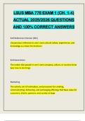 LSUS MBA 776 EXAM 1 (CH. 1-4) ACTUAL 2025/2026 QUESTIONS AND 100% CORRECT ANSWERS