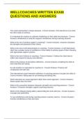 WELLCOACHES WRITTEN EXAM QUESTIONS AND ANSWERS