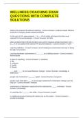 WELLNESS COACHING EXAM QUESTIONS WITH COMPLETE SOLUTIONS