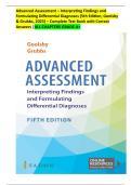 TEST BANK FOR ADVANCED ASSESSMENT&colon; INTERPRETING FINDINGS AND FORMULATING DIFFERENTIAL DIAGNOSES 5th Edition by Goolsby&vert;ALL CHAPTERS 