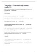  Toxicology Exam quiz and answers graded A&plus;
