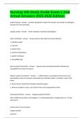 Nursing 105 Study Guide Exam 1 And Actual Answers 2025-2026 Edition&period;