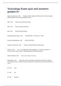 Toxicology Exam quiz and answers graded