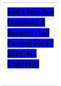 AMLS Post-Test Questions & Answers - &lpar;All Correct&rpar; 2023 &sol; 2024&vert; ALL CHAPTERS