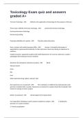  Toxicology Exam quiz and answers graded A&plus;