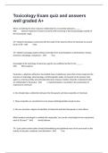 Toxicology Exam quiz and answers well graded A&plus;