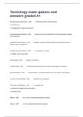 Toxicology exam quizzes and answers graded A&plus;