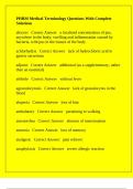 PHRM Medical Terminology Questions With Complete Solutions