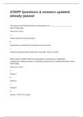 STEPP Questions & answers updated already passed