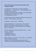 WCU NSG 212 &lpar;Exam 1&rpar; Dr&period; Barker Questions With Complete Solutions