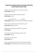 Virginia Heavy Highway Batch 1 Questions with 100&percnt; Correct Answers 2025 - 2026