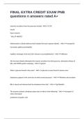 FINAL EXTRA CREDIT EXAM PNB questions n answers rated A+