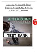 Test Bank for Accounting Principles &lpar;14th Edition&rpar; by Jerry J&period; Weygandt & Paul D&period; Kimmel &ndash; Verified Complete Chapters 1&ndash;27