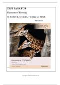 TEST BANK FOR  Elements of Ecology 9th Edition&lpar; Global Edition&rpar; by Robert Leo Smith &comma; Thomas M&period; Smith&vert; All Chapters 1-27&vert; Latest 2026