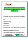 D023 School Financial Leadership &ndash; 100 Exam Questions and Answers &ndash; Grants&comma; Budgeting&comma; Taxation&comma; Equity &ndash; Western Governors University
